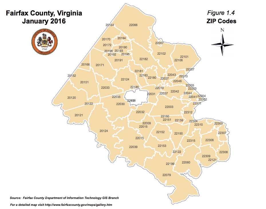 Fairfax County Zip Code Map.