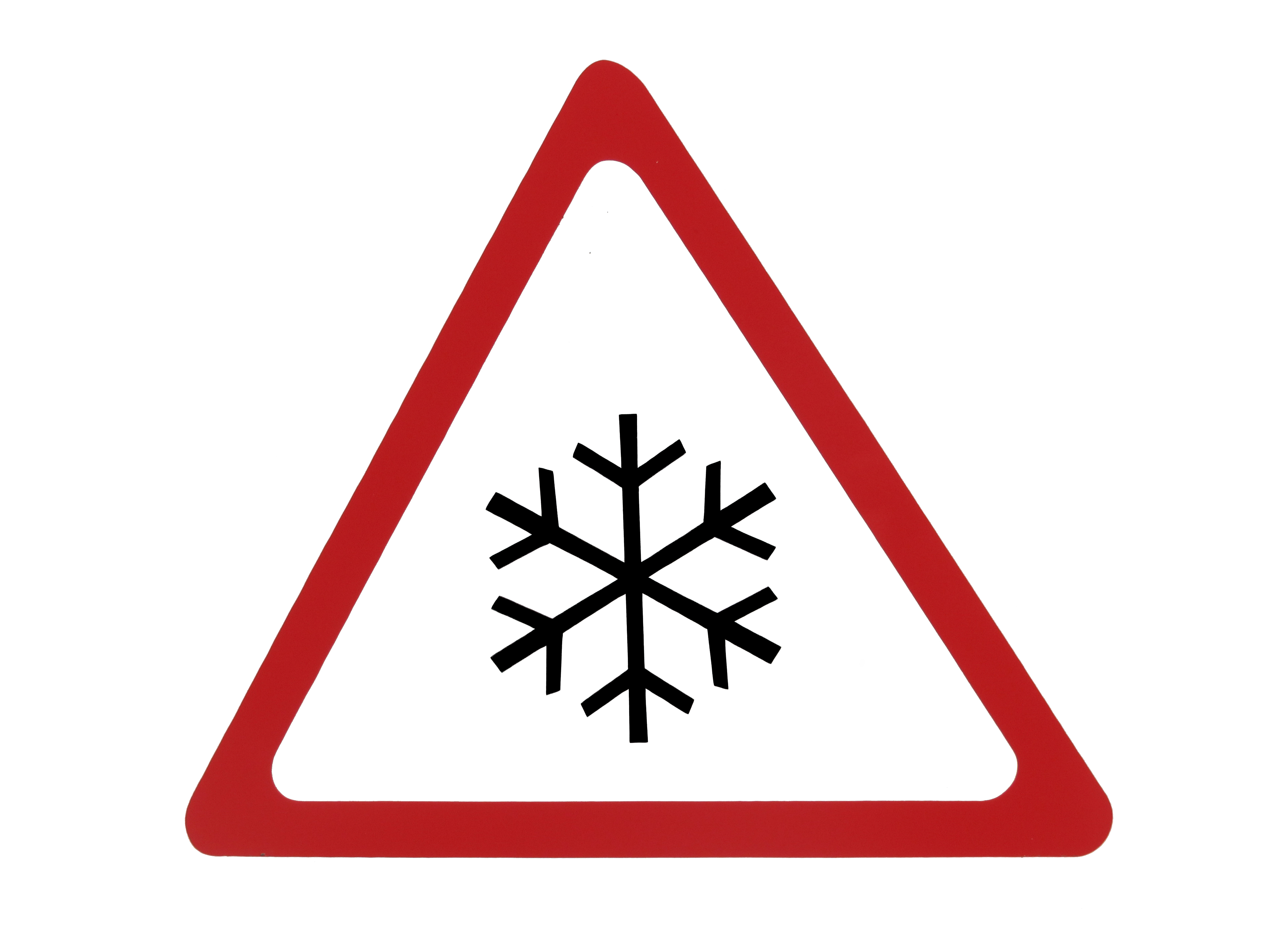 Дорожный знак Снежинка в треугольнике